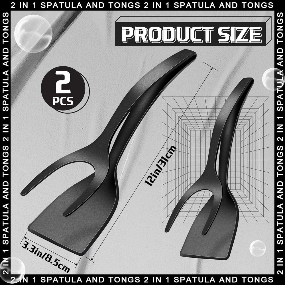 2-in-1 Grip and Flip Spatula Tongs 🍳